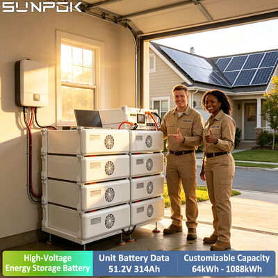 SUNPOK Home Energy Storage High Voltage Battery LiFePO4 Solar Battery Lithium Ion Batteries Pack 50kWh 100kWh Lithium Battery