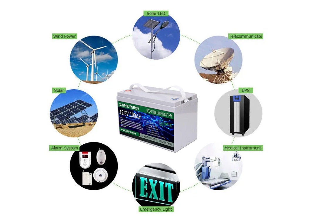 Pin chu kỳ sâu LiFePo4 Lithium Ion 12 v 24 V 100ah 200ah Pin Agm Gel có tuổi thọ cao