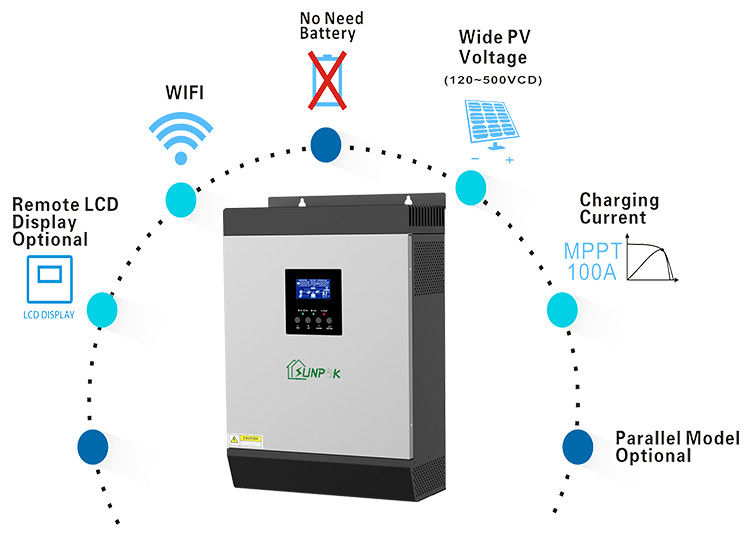 Off Grid Hybrid 3 Kw 5 Kw 10 Kw 15 Kw Sử dụng hệ thống năng lượng mặt trời đảo ngược một pha