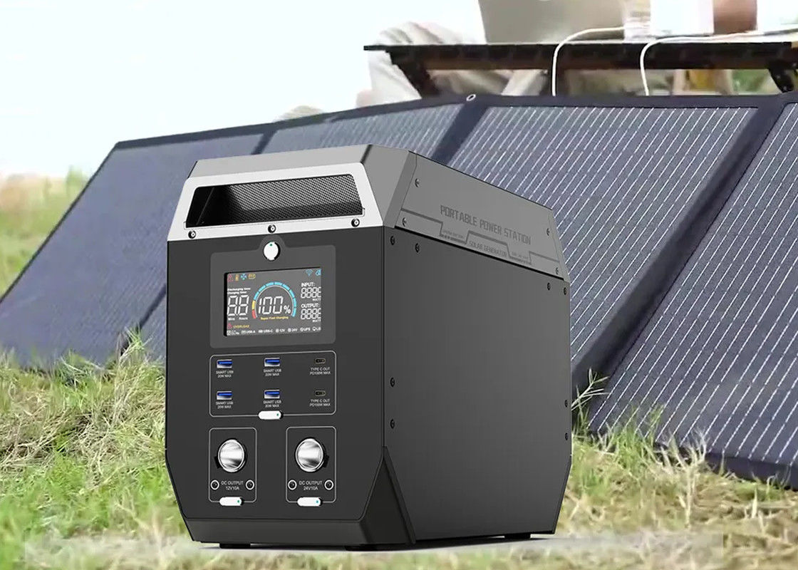 Trạm phát điện di động 32V Lithium Cắm trại ngoài trời Máy phát điện năng lượng mặt trời 500w 2000W