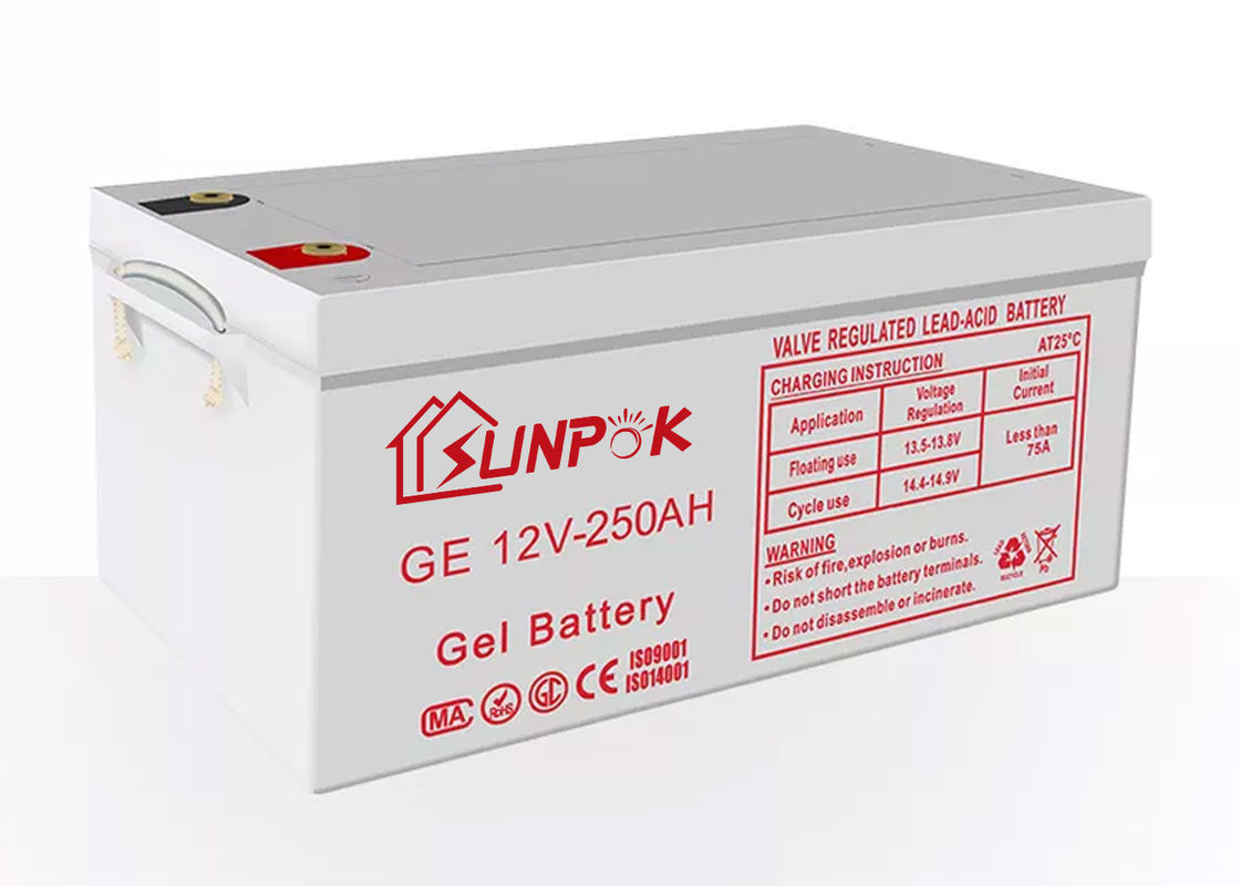 Pin năng lượng mặt trời Chu kỳ sâu Pin axit chì 12 v 200ah 250ah Pin lưu trữ năng lượng mặt trời