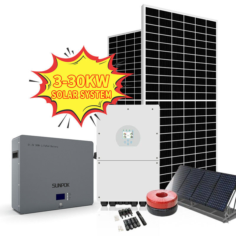 Hệ thống năng lượng mặt trời tắt lưới 5kv 3kva 5kw 8kw Thiết kế hoàn chỉnh Bảng điều khiển năng lượng mặt trời lai
