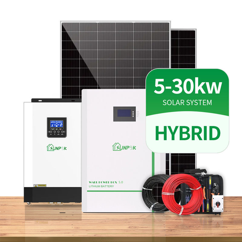Hệ thống bảng điều khiển năng lượng mặt trời kết hợp tắt lưới 5KW 10KW 15KW 20KW 30KW 50KW Năng lượng mặt trời gia đình