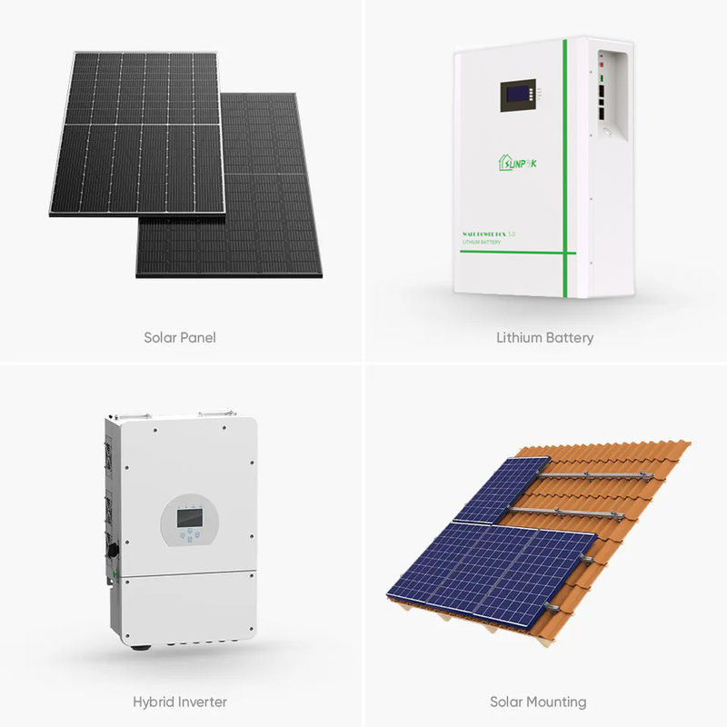 Hệ thống năng lượng mặt trời Sunpok 3kw 5kw 10kw Hệ thống năng lượng mặt trời 10 Kw cho nhà tiền chế