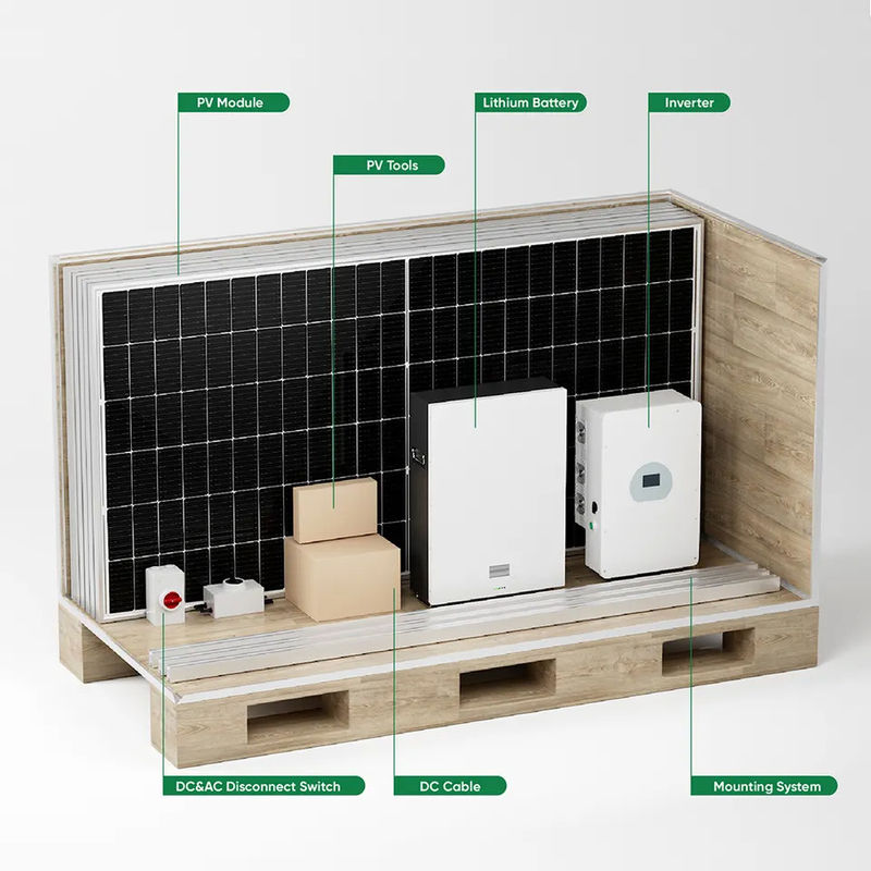 300Ah Bộ năng lượng mặt trời hoàn chỉnh ngoài lưới 5KW 6KW 8KW 10KW Tắt biến tần lai lưới