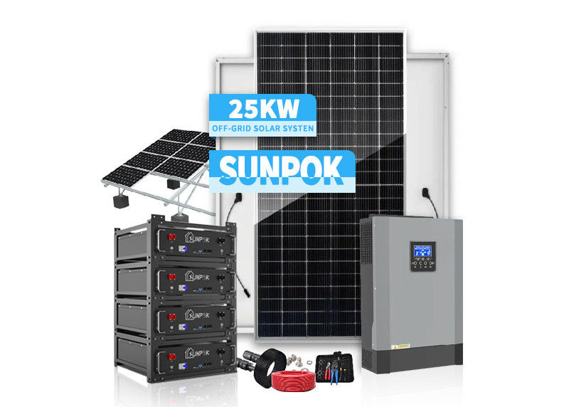 Hệ thống Photovoltaic mặt trời đặt trên mặt đất ngoài lưới điện 48V 200ah 300ah 1000W 3000W Hệ thống lắp đặt mặt trời