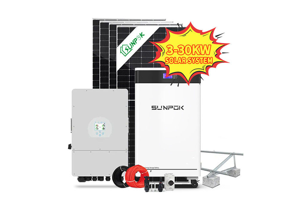 Hệ thống năng lượng mặt trời Off Grid 5kva Solar Hybrid Inverter Lithium Ion Battery
