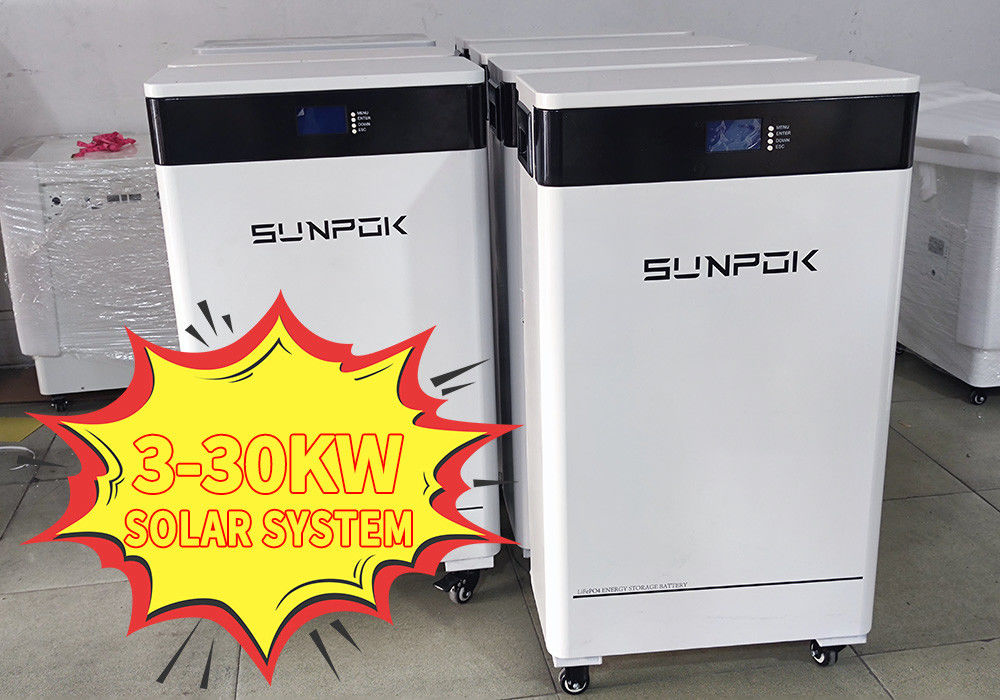 Hệ thống năng lượng mặt trời lai 30kw 20kw 10kw Hệ thống lưu trữ năng lượng 3 Giai đoạn 40kwh Lithium pin hệ thống mặt trời