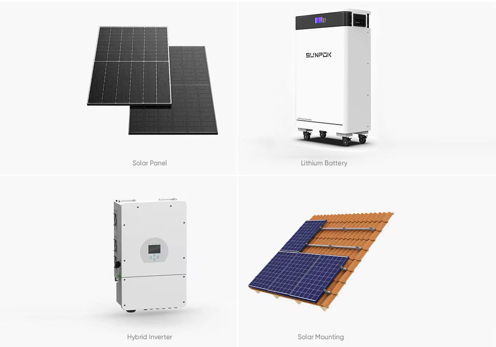 Hệ thống Hybrid Solaire Eolien tấm pin mặt trời 3KW 5KW 10KW 20KW Hệ thống mặt trời cho nhà
