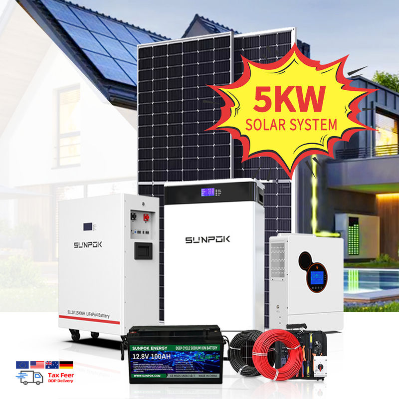 Hệ thống năng lượng mặt trời trên mái nhà 10Kwh 15Kw 10Kw 5Kw Hệ thống hybrid offgrid đầy đủ Chi phí