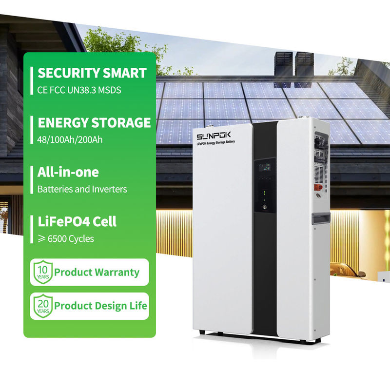 Hệ thống lưu trữ pin tại nhà Sunpok Energy All in one cho pin lithium tích tụ năng lượng mặt trời