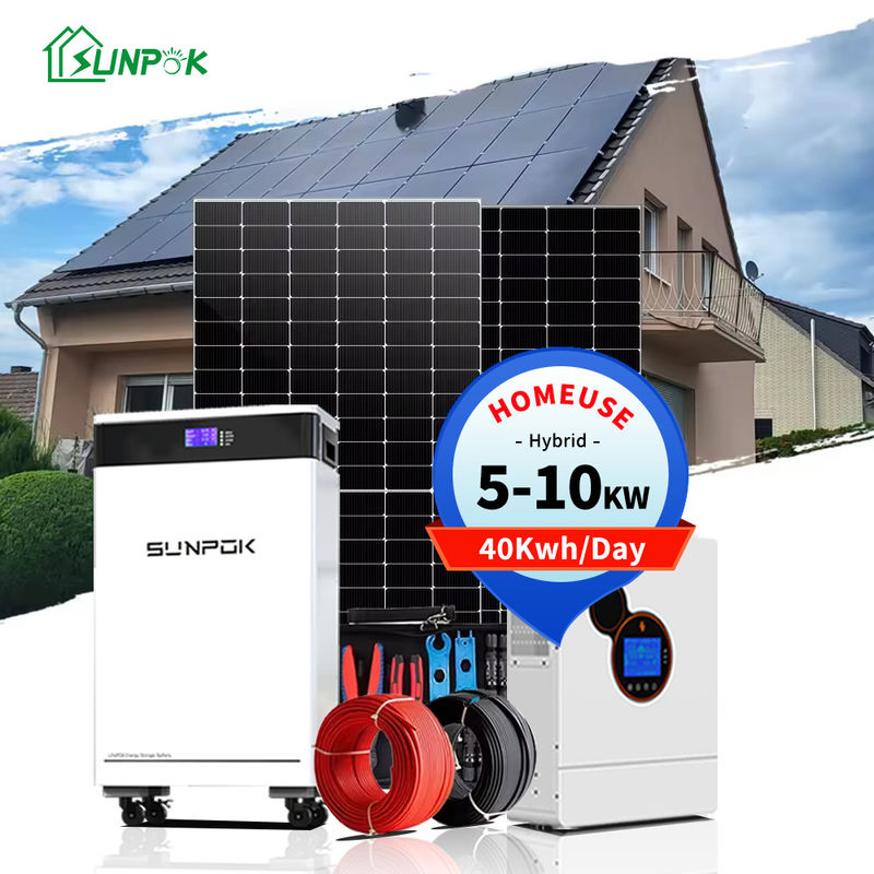 Nhà sử dụng hệ thống năng lượng mặt trời Bộ đầy đủ 5Kw 10Kw 30Kw Hệ thống năng lượng pin mặt trời