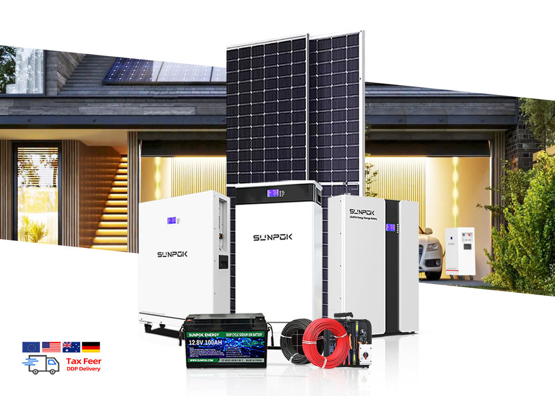 Nhà sử dụng hệ thống năng lượng mặt trời ngoài lưới 1kw 3kw 5kw Giai đoạn duy nhất 230V Bộ đầy đủ với pin lithium
