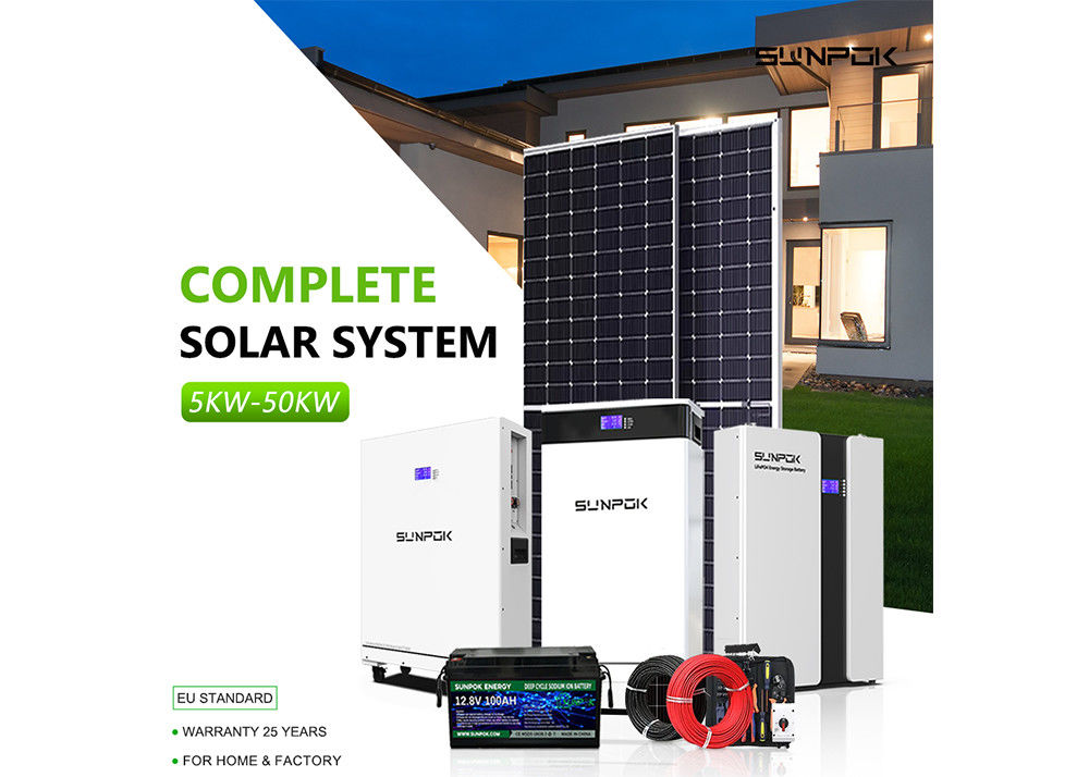 20Kw 10Kw 5Kw trên lưới Hệ thống năng lượng mặt trời lai Nhà đầy đủ Hệ thống lắp đặt pin năng lượng mặt trời