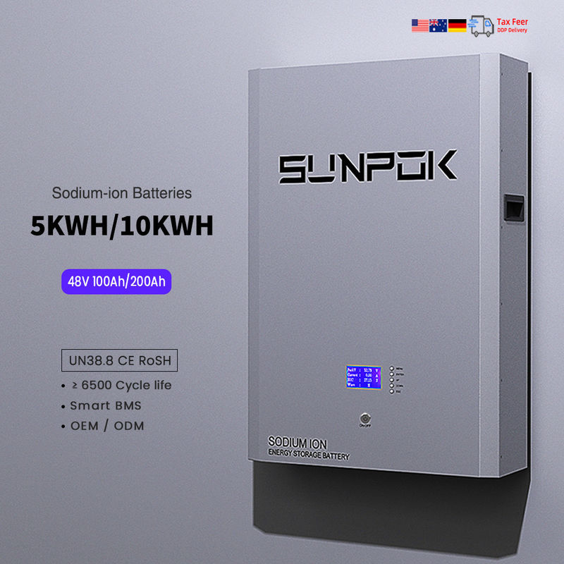 Pin natri 48V pin Lưu trữ năng lượng 5Kwh 48V 200Ah 100Ah Lifepo4 Bộ pin natri ion gắn tường