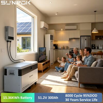 SUNPOK 51.2V 300Ah Lifepo4 Home Energy Storage Lithium Battery 48v 15kWh Solar Lithium Iron Phosphate Battery Pack