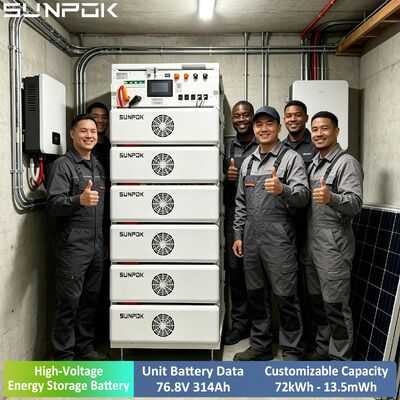 SUNPOK pin lithium cao áp 76.8V 314AH 100kwh 200kwh 500kwh LiFePO4 hệ thống pin cho thương mại trong kho
