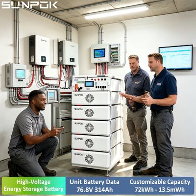 SUNPOK 76.8V 314Ah Pin Lithium Ion Battery Pack Năng lượng Mặt trời Pin Lithium 265kwh cho Dự án Hệ thống Lưu trữ Hybrid Ngoại lưới