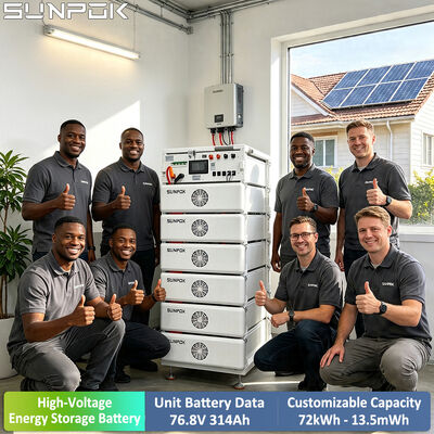 SUNPOK pin lithium ion gói với hộp giá đỡ ESS Cabinet 76.8V 314Ah LiFePO4 8000 chu kỳ Hệ thống lưu trữ năng lượng mặt trời
